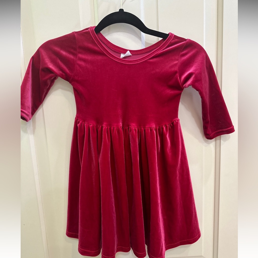 Vivie and Ash Raspberry Velvet dress